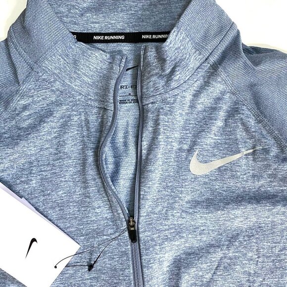 Nike Element Mens Medium Dri-FIT 1/2-Zip Running Top Heather Blue AH8973-493 - Picture 4 of 7